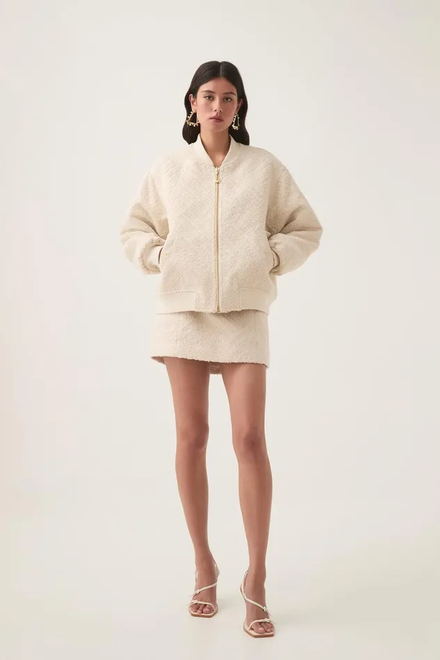 Aje Blazers Jackets and Coats Tectonic Bomber Jacket Cream 8211 Women