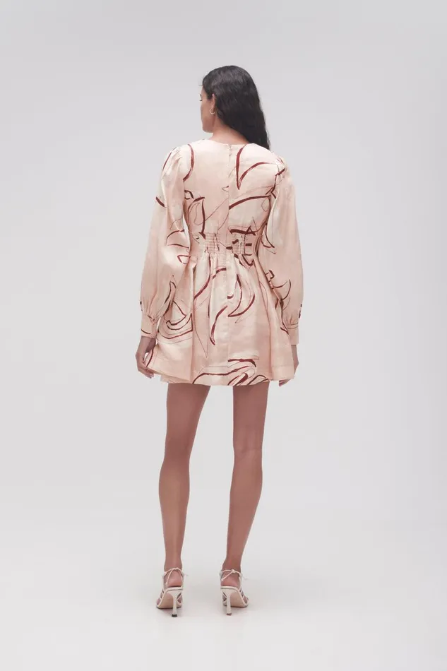 Aje Dresses Amelia Plunge Mini Dress Whimsical Dove 8211 Women Aje Dresses Amelia Plunge Mini Dress Whimsical Dove 8211 Women
