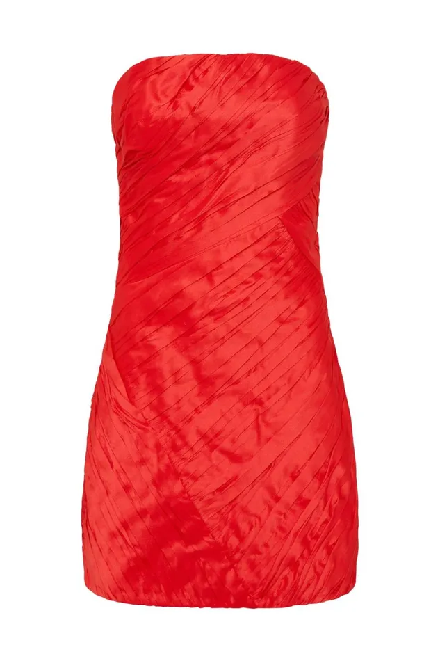 Aje Dresses Anima Ruched Mini Dress Scarlet Red 8211 Women Aje Dresses Anima Ruched Mini Dress Scarlet Red 8211 Women