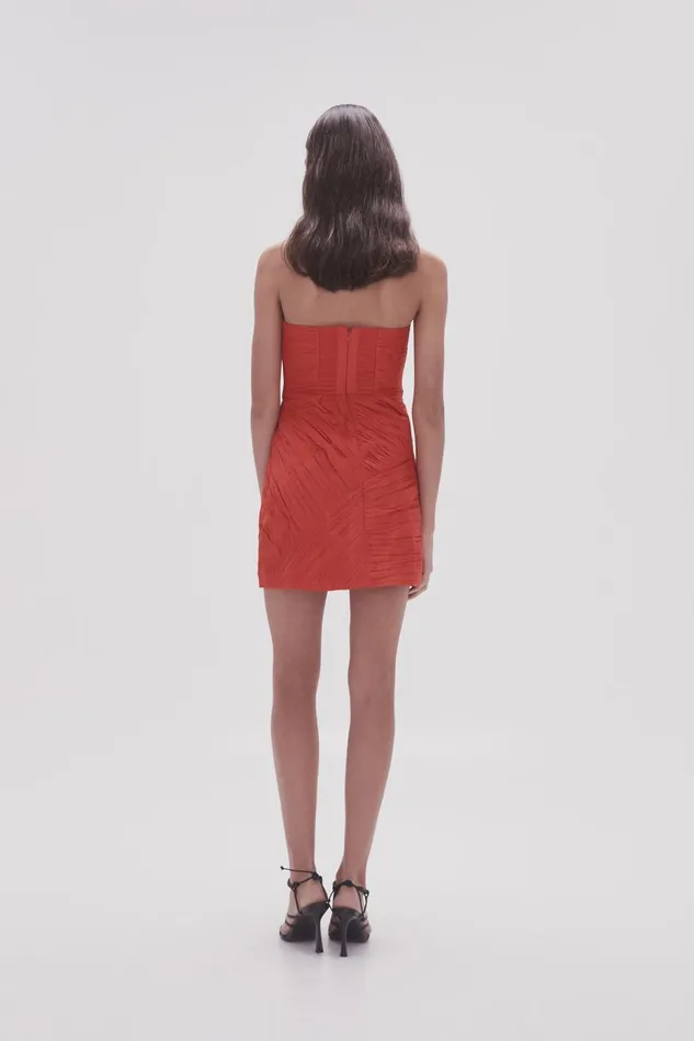 Aje Dresses Anima Ruched Mini Dress Scarlet Red 8211 Women Aje Dresses Anima Ruched Mini Dress Scarlet Red 8211 Women