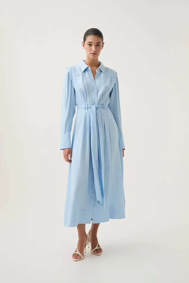 Aje Dresses Deia Midi Dress Powder Blue 8211 Women