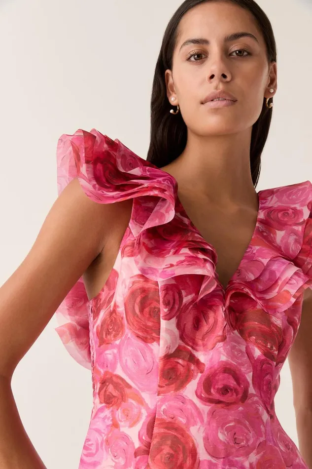 Aje Dresses Enchanted Plunge Midi Dress Misty Rose 8211 Women Aje Dresses Enchanted Plunge Midi Dress Misty Rose 8211 Women