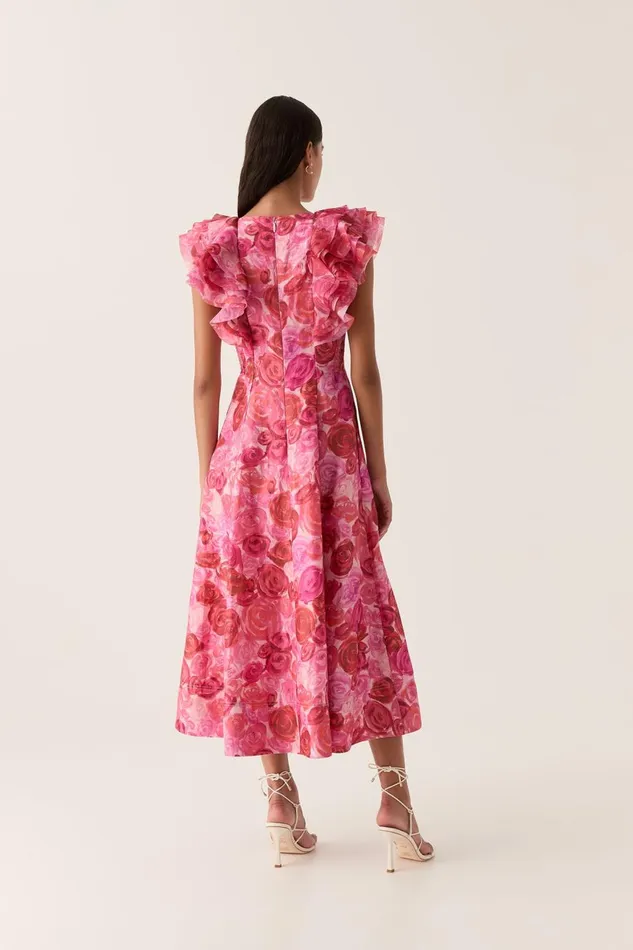 Aje Dresses Enchanted Plunge Midi Dress Misty Rose 8211 Women Aje Dresses Enchanted Plunge Midi Dress Misty Rose 8211 Women