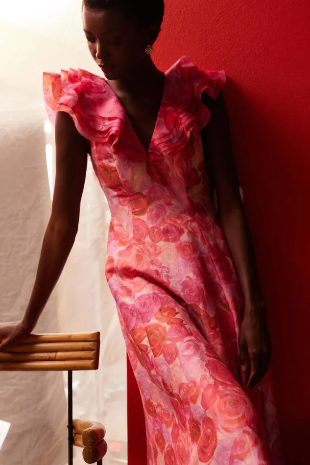 Aje Dresses Enchanted Plunge Midi Dress Misty Rose 8211 Women Aje Dresses Enchanted Plunge Midi Dress Misty Rose 8211 Women