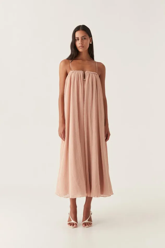 Aje Dresses Filigree Sweetheart Midi Dress Porcelain Beige 8211 Women Aje Dresses Filigree Sweetheart Midi Dress Porcelain Beige 8211 Women