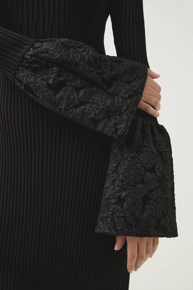 Aje Dresses Flute Knit Midi Dress Black 8211 Women Aje Dresses Flute Knit Midi Dress Black 8211 Women