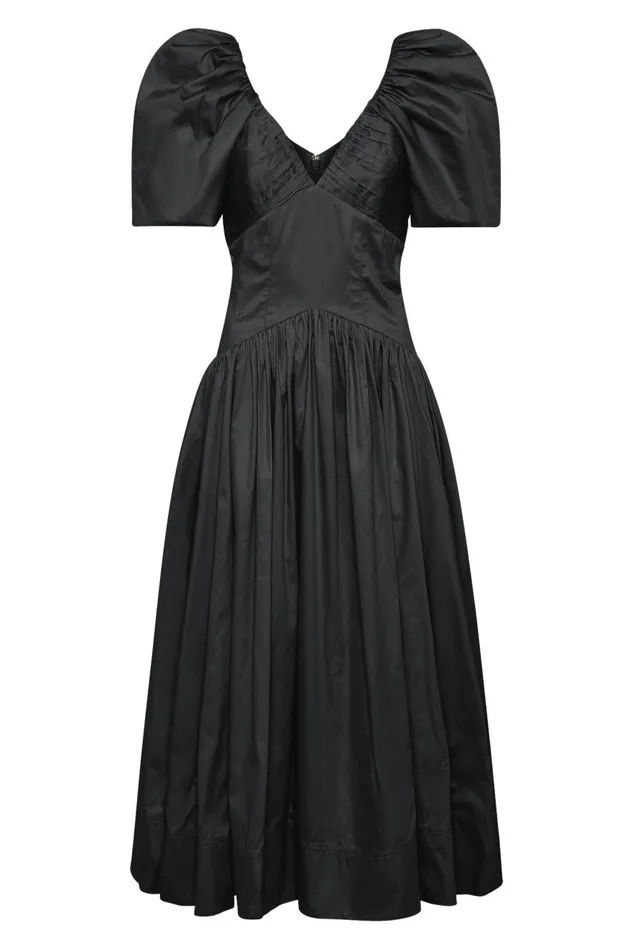Aje Dresses Gabrielle Plunge Midi Dress Black 8211 Women Aje Dresses Gabrielle Plunge Midi Dress Black 8211 Women