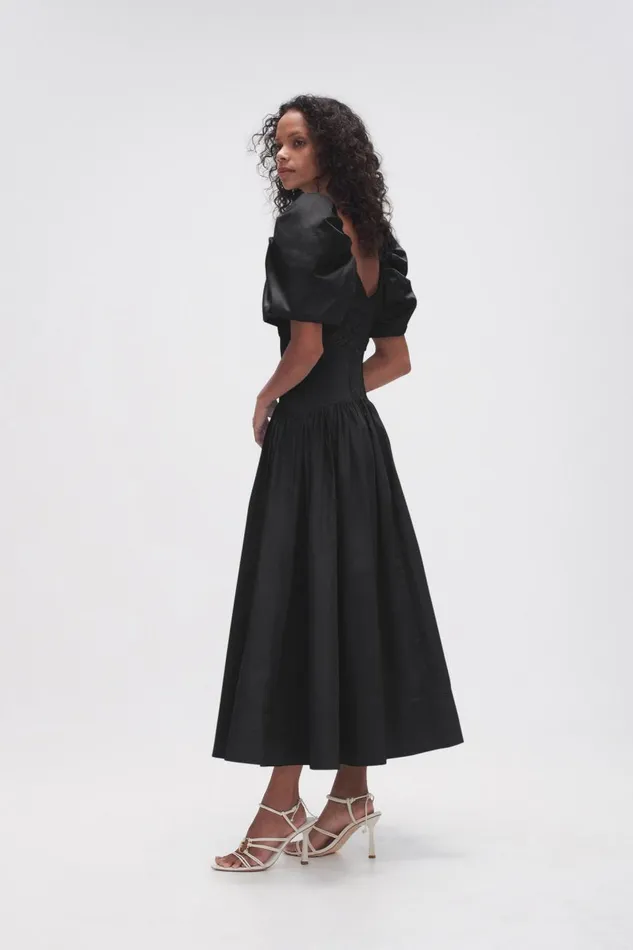Aje Dresses Gabrielle Plunge Midi Dress Black 8211 Women Aje Dresses Gabrielle Plunge Midi Dress Black 8211 Women