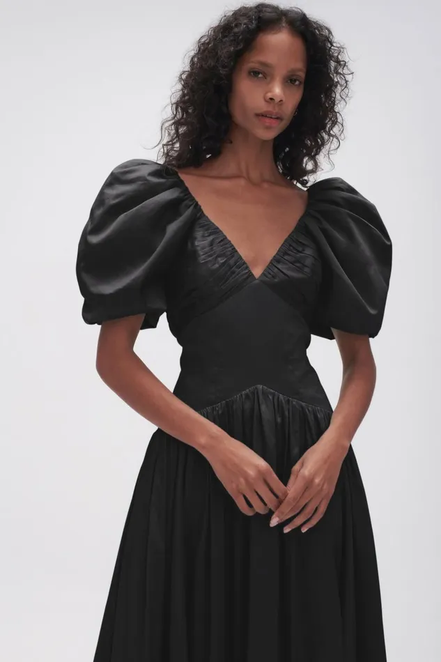 Aje Dresses Gabrielle Plunge Midi Dress Black 8211 Women Aje Dresses Gabrielle Plunge Midi Dress Black 8211 Women
