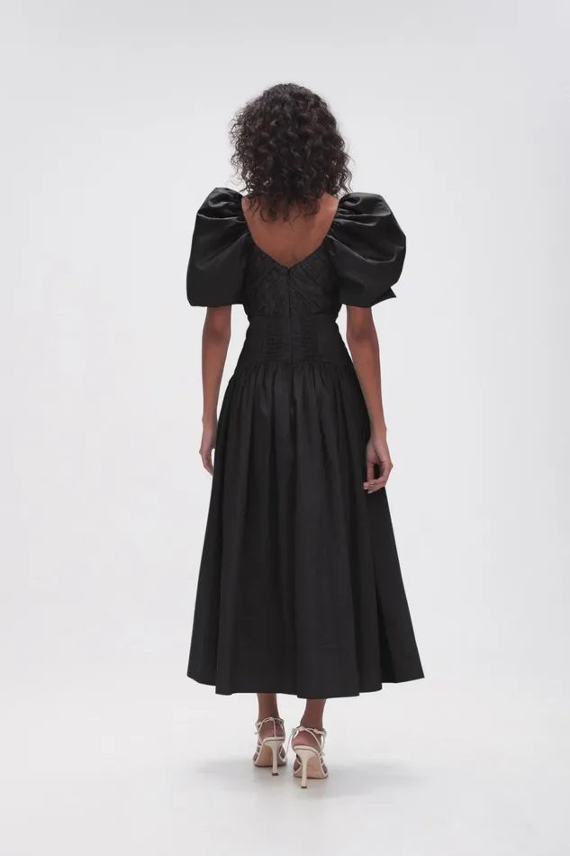 Aje Dresses Gabrielle Plunge Midi Dress Black 8211 Women Aje Dresses Gabrielle Plunge Midi Dress Black 8211 Women