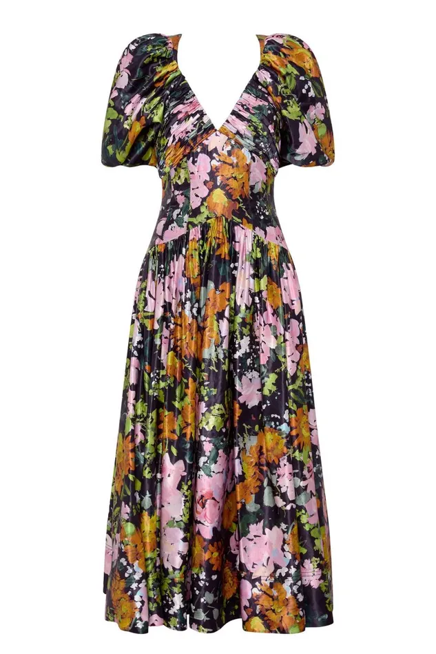 Aje Dresses Gabrielle Plunge Midi Dress Midnight Floral 8211 Women Aje Dresses Gabrielle Plunge Midi Dress Midnight Floral 8211 Women
