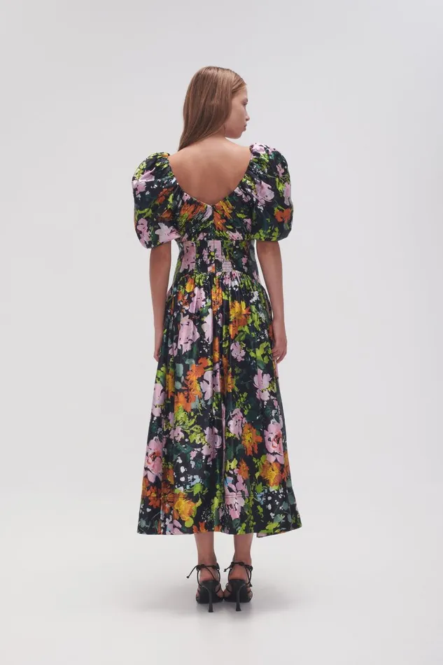 Aje Dresses Gabrielle Plunge Midi Dress Midnight Floral 8211 Women Aje Dresses Gabrielle Plunge Midi Dress Midnight Floral 8211 Women