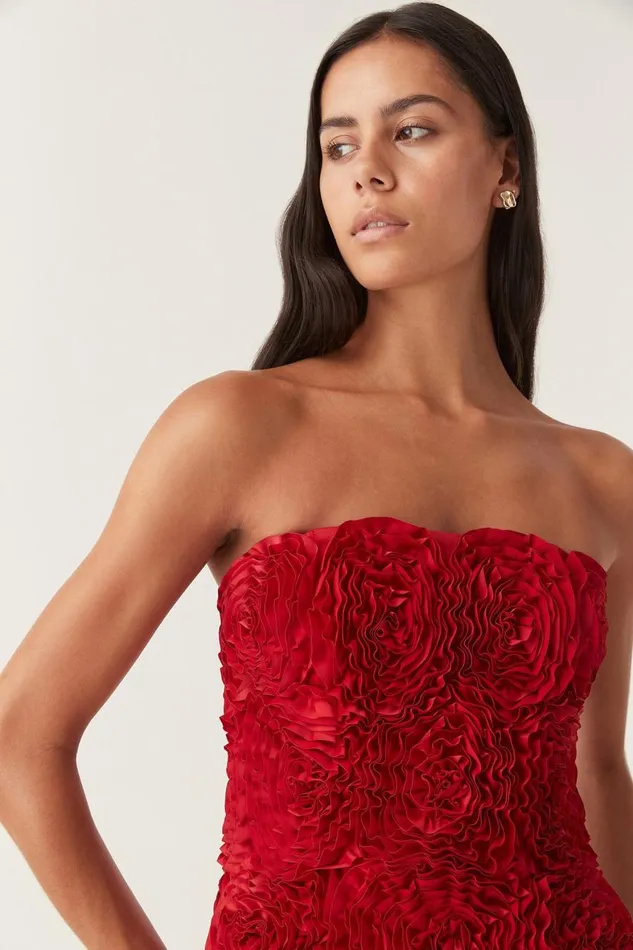Aje Dresses Gazer Rosette Mini Dress Scarlet Red 8211 Women Aje Dresses Gazer Rosette Mini Dress Scarlet Red 8211 Women