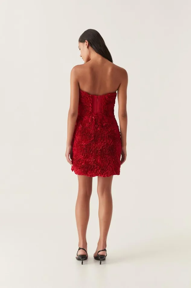 Aje Dresses Gazer Rosette Mini Dress Scarlet Red 8211 Women Aje Dresses Gazer Rosette Mini Dress Scarlet Red 8211 Women