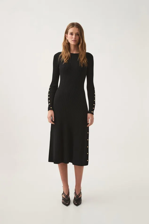 Aje Dresses Lia Knit Midi Dress Black 8211 Women