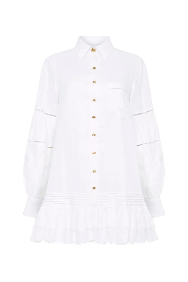 Aje Dresses Lotus Shirt Dress Ivory 8211 Women Aje Dresses Lotus Shirt Dress Ivory 8211 Women