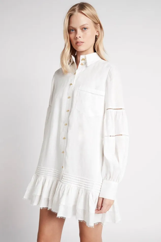 Aje Dresses Lotus Shirt Dress Ivory 8211 Women Aje Dresses Lotus Shirt Dress Ivory 8211 Women