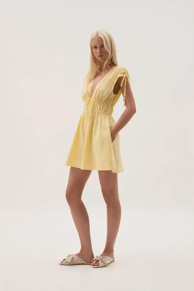 Aje Dresses Marley Mini Dress Lemon 8211 Women Aje Dresses Marley Mini Dress Lemon 8211 Women