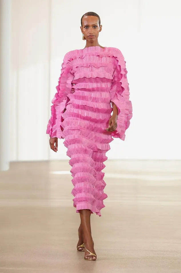 Aje Dresses Palladium Ruffled Midi Dress Muted Fuchsia 8211 Women Aje Dresses Palladium Ruffled Midi Dress Muted Fuchsia 8211 Women