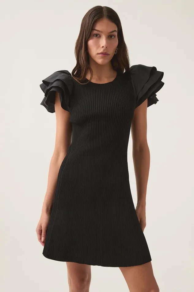 Aje Dresses Questa Puff Mini Dress Black 8211 Women