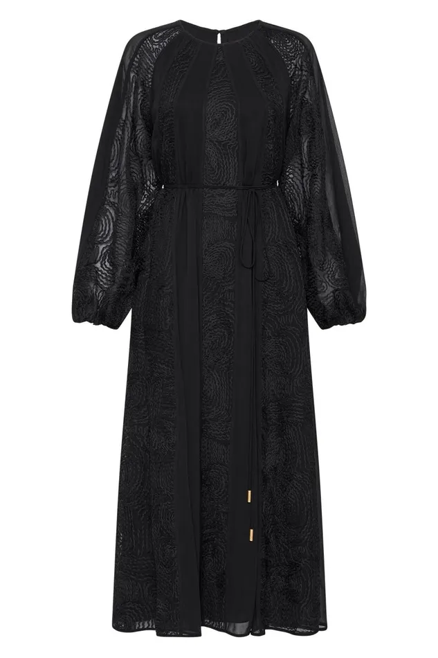 Aje Dresses Soleil Blouson Lace Midi Dress Black 8211 Women Aje Dresses Soleil Blouson Lace Midi Dress Black 8211 Women