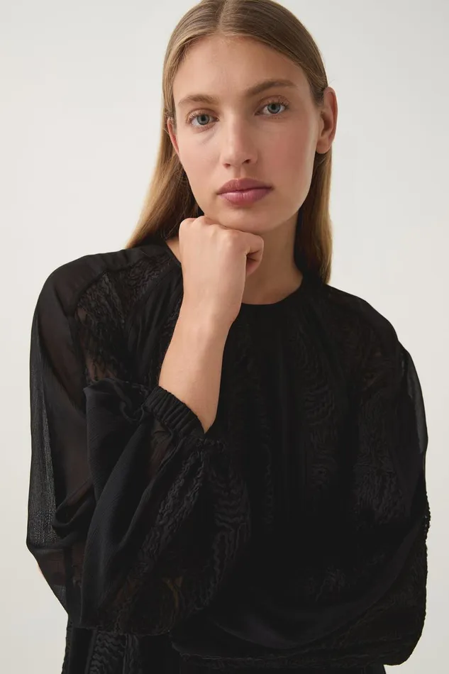 Aje Dresses Soleil Blouson Lace Midi Dress Black 8211 Women Aje Dresses Soleil Blouson Lace Midi Dress Black 8211 Women