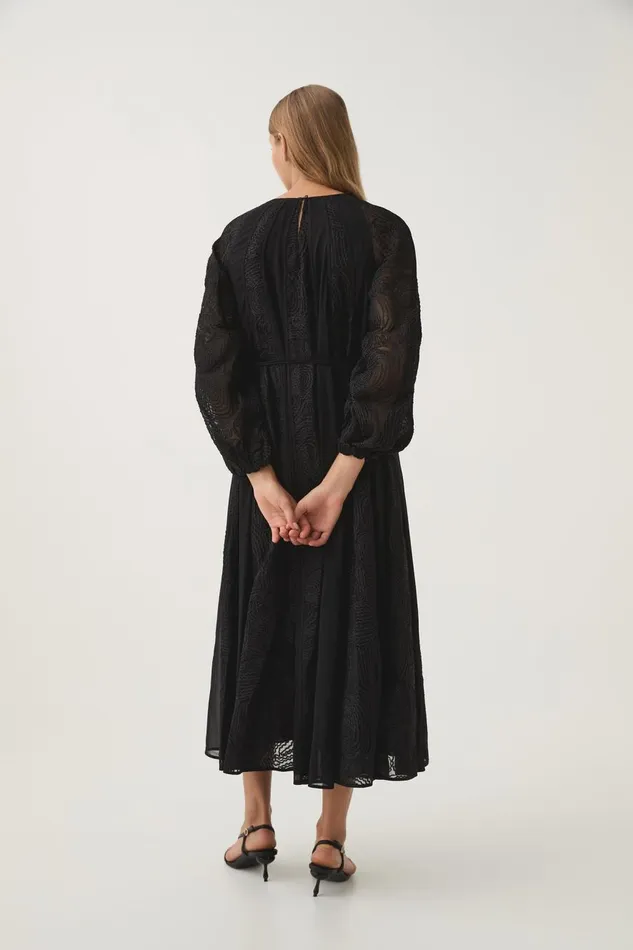 Aje Dresses Soleil Blouson Lace Midi Dress Black 8211 Women Aje Dresses Soleil Blouson Lace Midi Dress Black 8211 Women