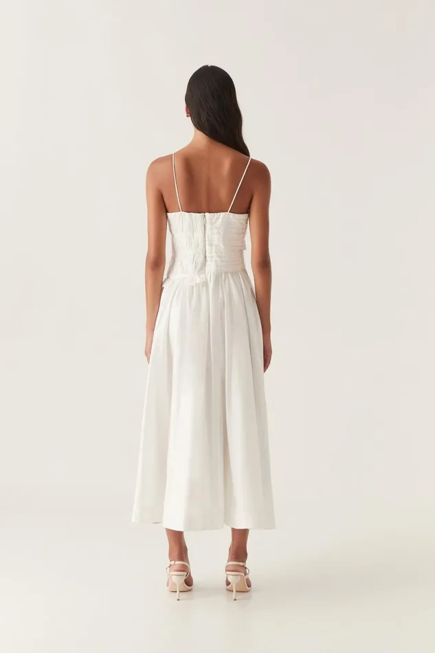 Aje Dresses Synergy Frill Midi Dress Ivory 8211 Women Aje Dresses Synergy Frill Midi Dress Ivory 8211 Women