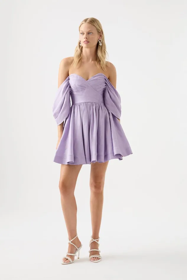 Aje Dresses Zorina Sweetheart Mini Dress Lilac 8211 Women