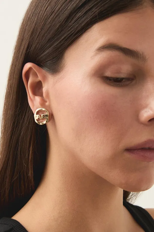 Aje Jewelry Rapids Logo Stud Gold 8211 Women