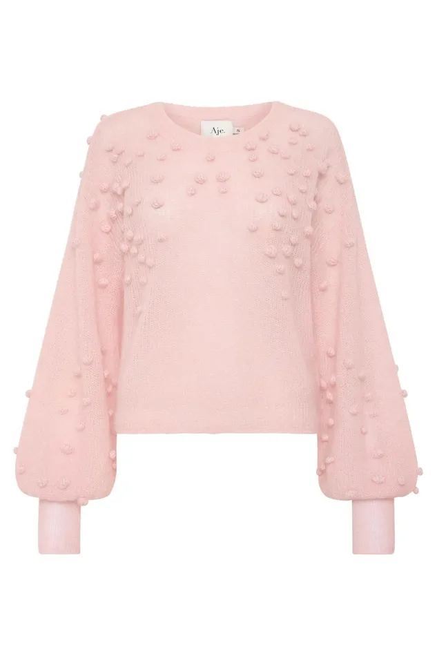 Aje Knitwear and Jumpers Gabriella Bobble Knit Blush Pink 8211 Women