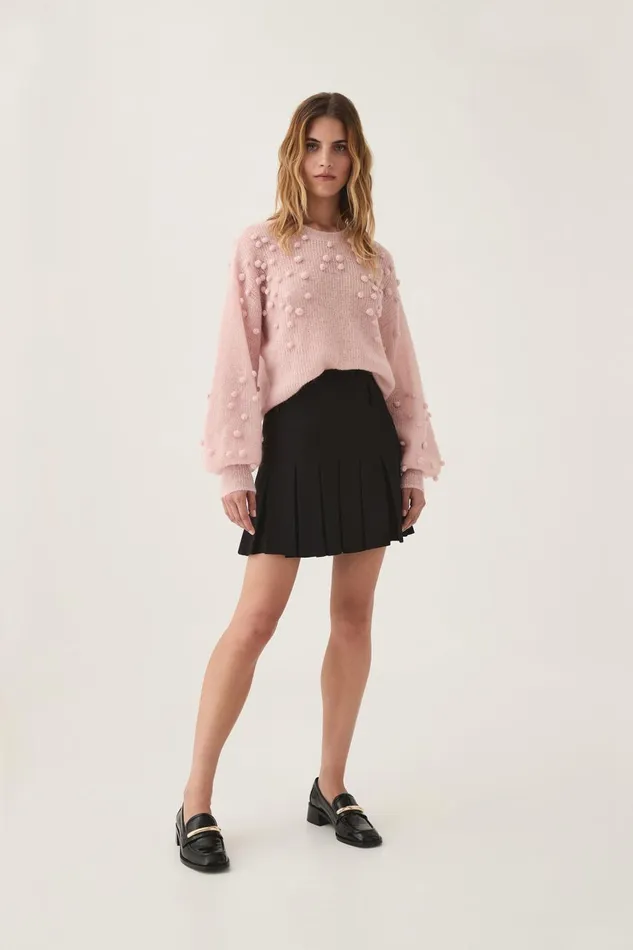 Aje Knitwear and Jumpers Gabriella Bobble Knit Blush Pink 8211 Women