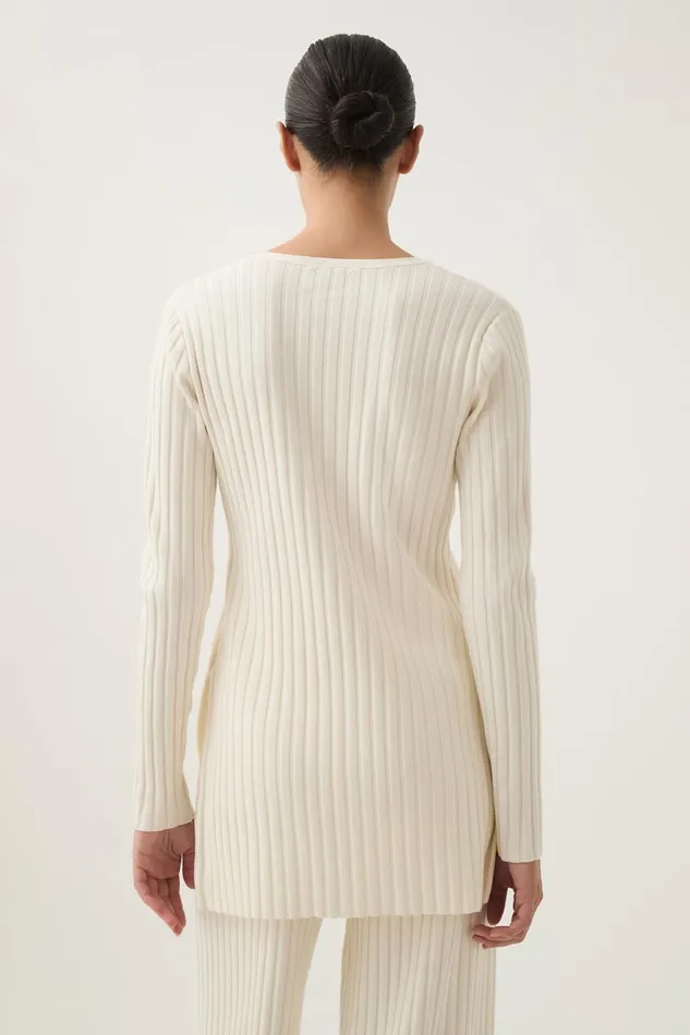 Aje Matching Sets Archer Logo Trim Knit Tunic Ivory 8211 Women