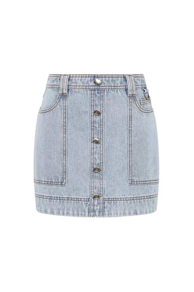 Aje Matching Sets Aura Denim Mini Skirt Sea Spray Wash 8211 Women