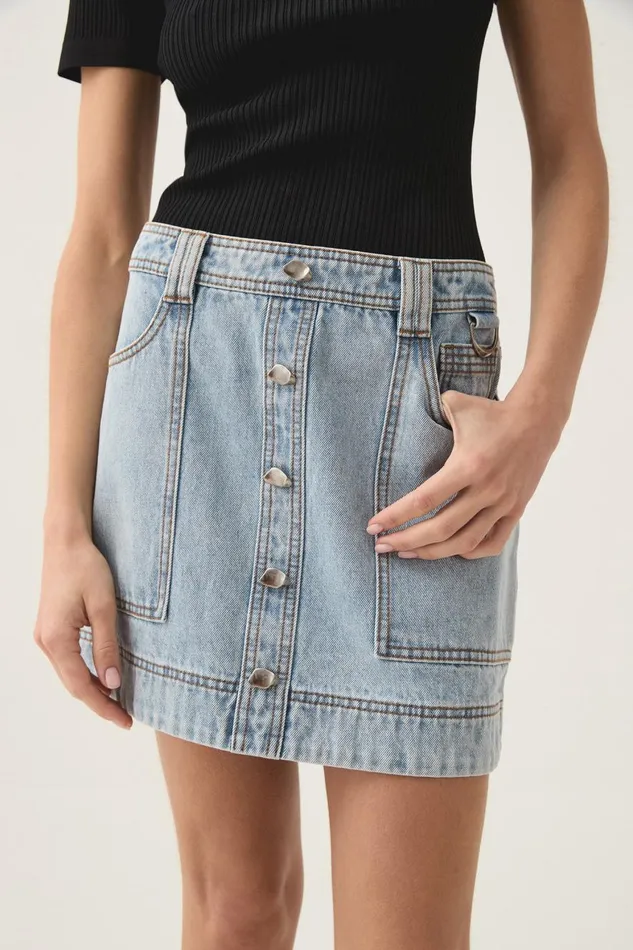 Aje Matching Sets Aura Denim Mini Skirt Sea Spray Wash 8211 Women