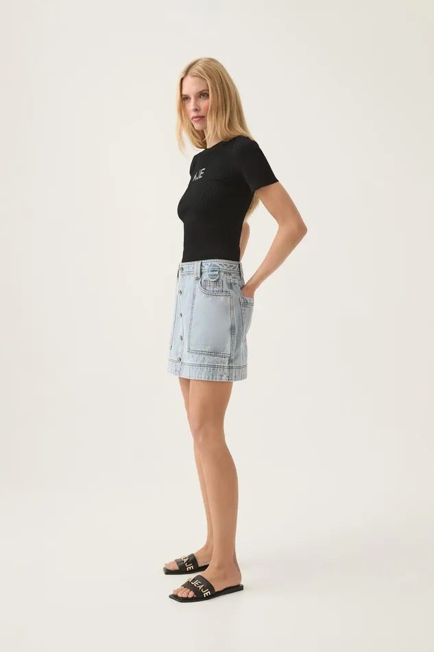 Aje Matching Sets Aura Denim Mini Skirt Sea Spray Wash 8211 Women