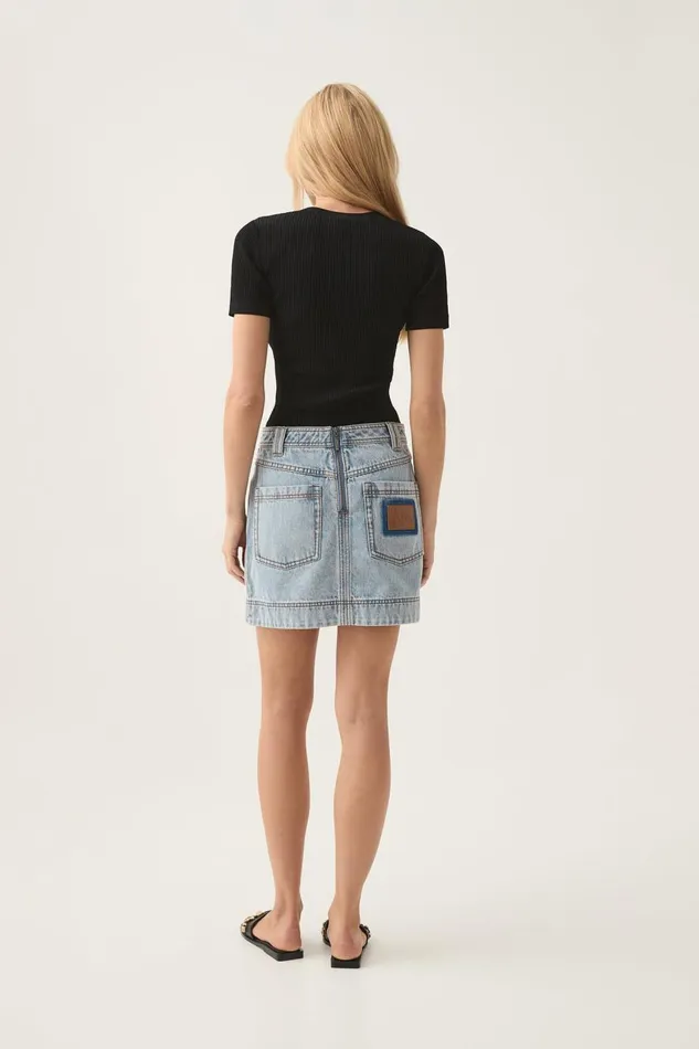 Aje Matching Sets Aura Denim Mini Skirt Sea Spray Wash 8211 Women