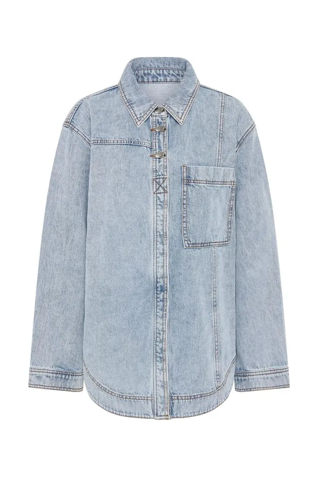 Aje Matching Sets Aura Denim Shirt Sea Spray Wash 8211 Women Aje Matching Sets Aura Denim Shirt Sea Spray Wash 8211 Women