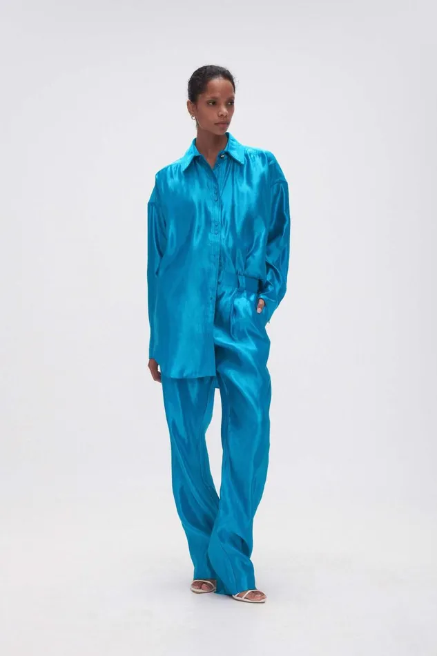 Aje Matching Sets Kingsford Shirt Azure Blue 8211 Women