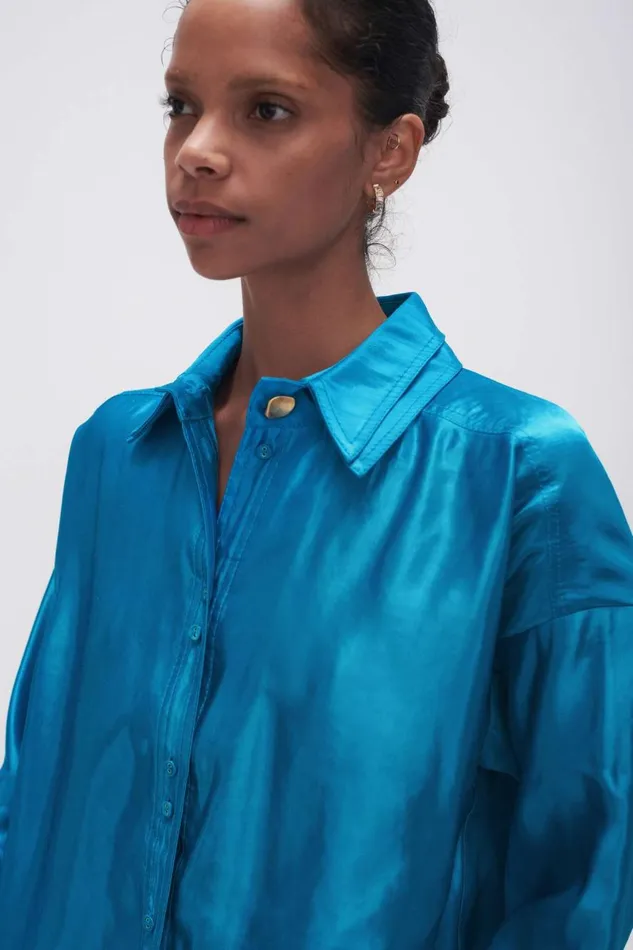 Aje Matching Sets Kingsford Shirt Azure Blue 8211 Women Aje Matching Sets Kingsford Shirt Azure Blue 8211 Women