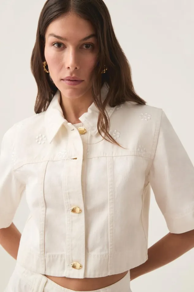 Aje Matching Sets Ren Denim Crop Shirt White 8211 Women Aje Matching Sets Ren Denim Crop Shirt White 8211 Women