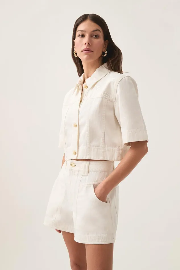 Aje Matching Sets Ren Denim Crop Shirt White 8211 Women Aje Matching Sets Ren Denim Crop Shirt White 8211 Women