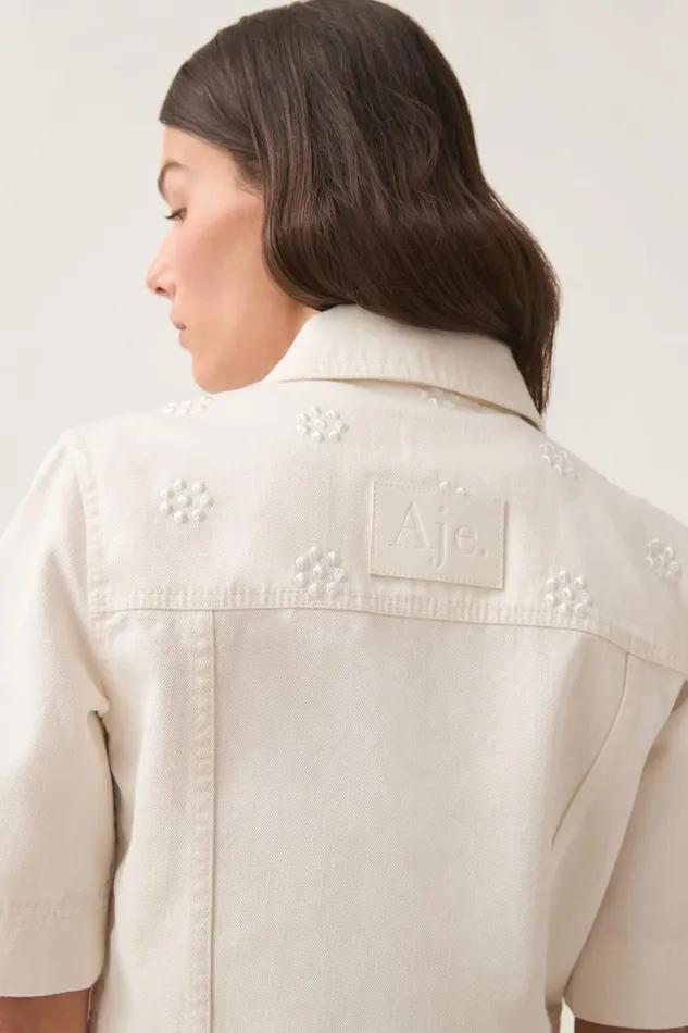 Aje Matching Sets Ren Denim Crop Shirt White 8211 Women Aje Matching Sets Ren Denim Crop Shirt White 8211 Women