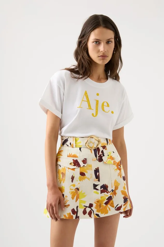 Aje Matching Sets Valerie Utility Mini Skirt Pressed Sunflowers 8211 Women