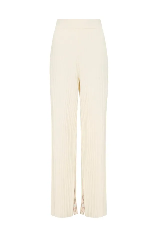 Aje Pants Archer Logo Trim Knit Pant Ivory 8211 Women