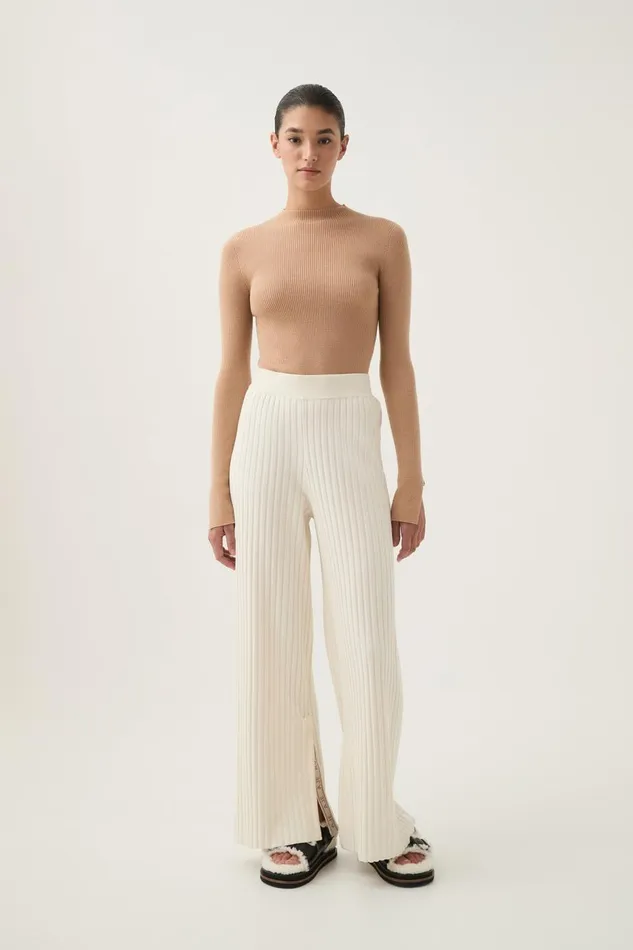 Aje Pants Archer Logo Trim Knit Pant Ivory 8211 Women