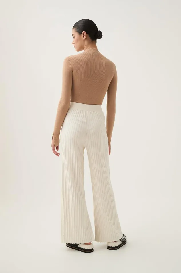 Aje Pants Archer Logo Trim Knit Pant Ivory 8211 Women