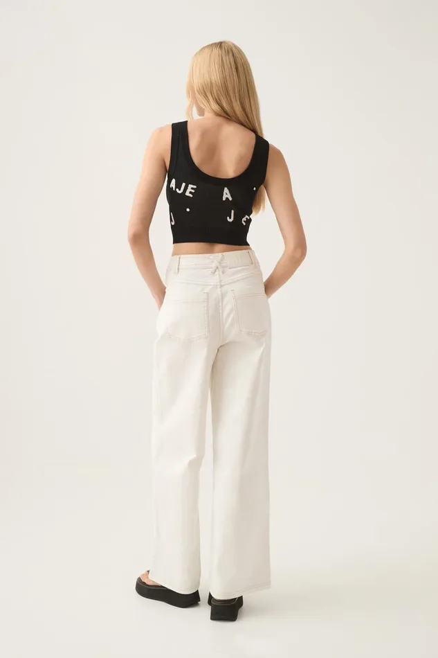 Aje Pants Wavebreak Mid Rise Jean White 8211 Women
