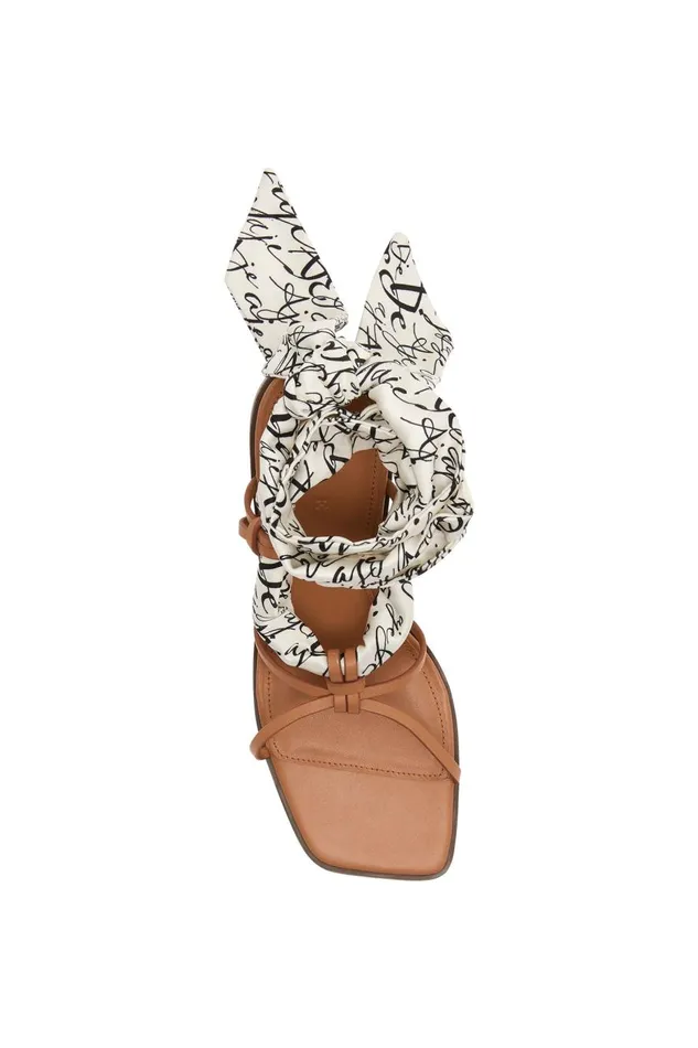Aje Shoes Maren Logo Tie Heel Ivorytan 8211 Women
