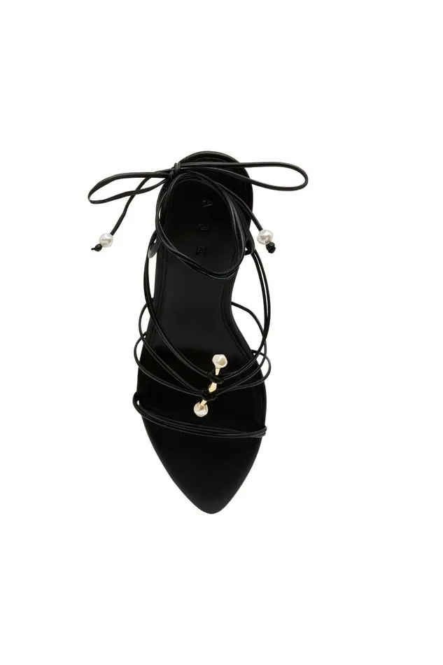 Aje Shoes Perenna Pearl Bar Strappy Heel Black 8211 Women